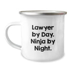Funny Lawyer Gifts for Men - Lawyer By Day. Ninja By Night. Camping Mug for Graduation Unique Gifts from Friends to Lawyer - Image 1