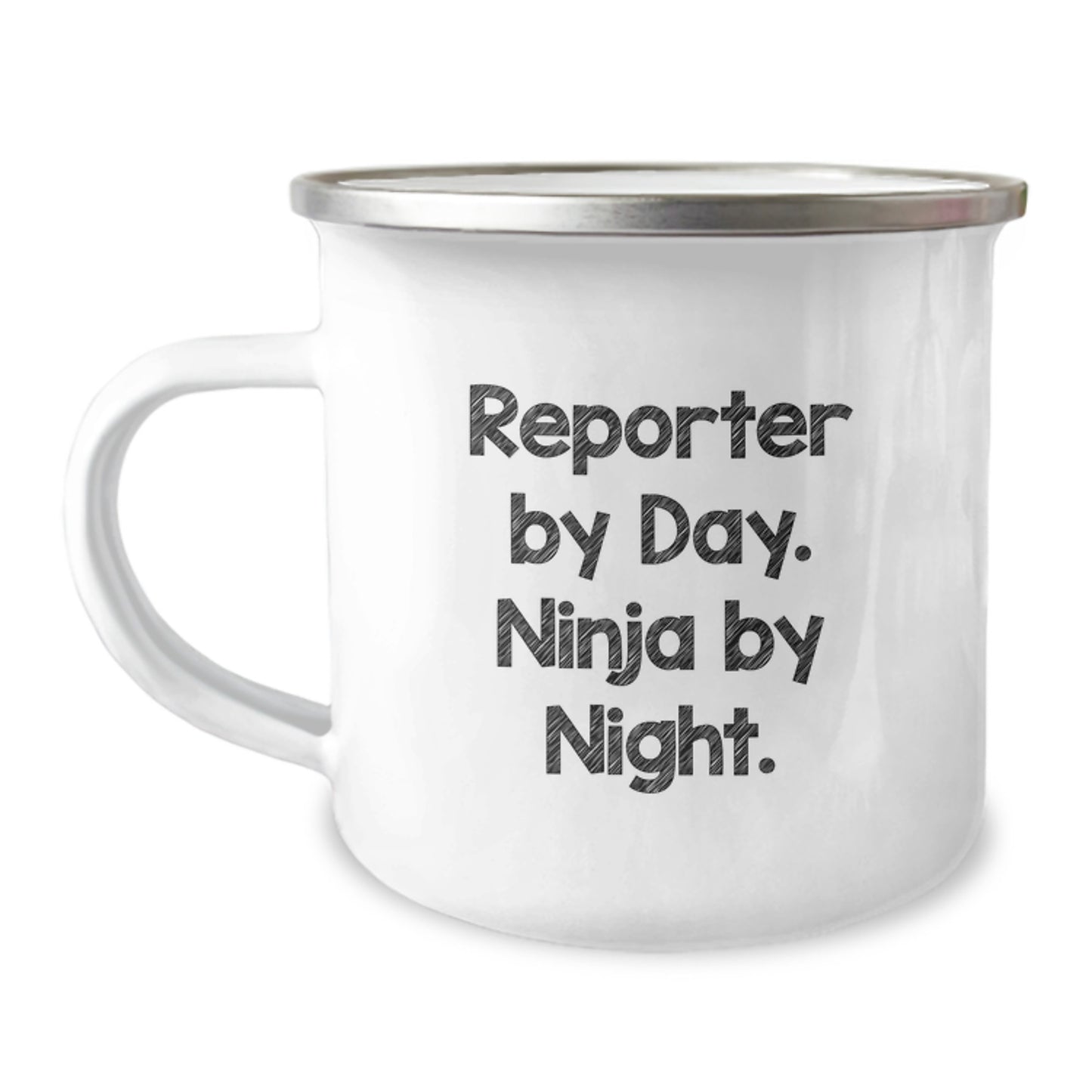 Reporter Gifts from Friends - Funny Quote Camping Mug for Reporter By Day. Ninja By Night. - Unique Graduation Gifts for Reporter - Image 1
