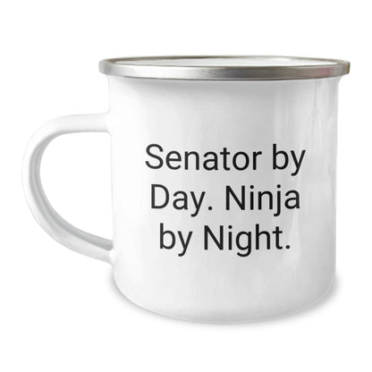 Senator Gifts from Friends, Senator By Day. Ninja By Night. Camping Mug for Graduation Unique Gifts - Image 1