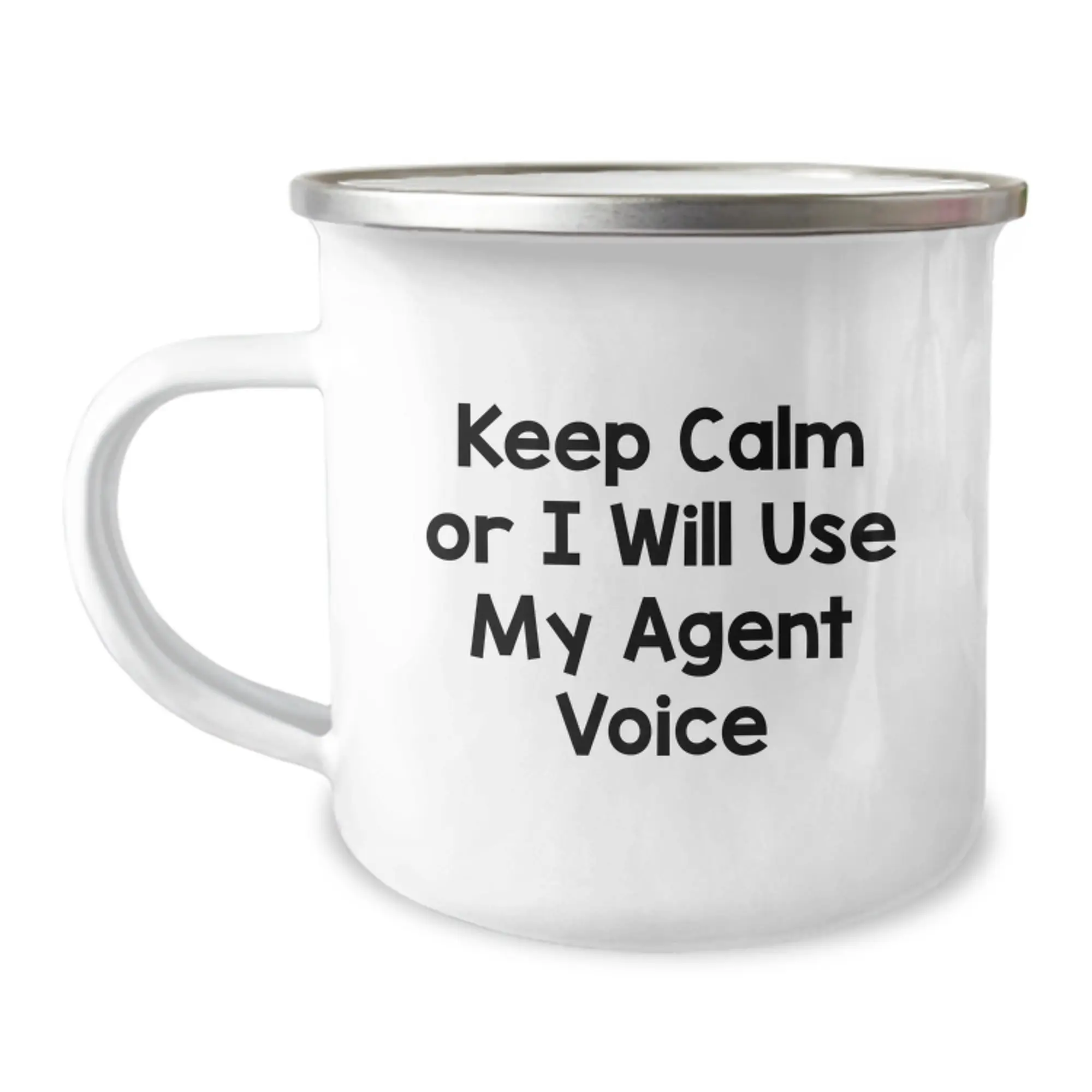 Funny Agent Gifts from Men, Keep Calm Or I Will Use My Agent Voice Inspirational for Graduation Unique Gifts for Agent Friends and Family - Image 1