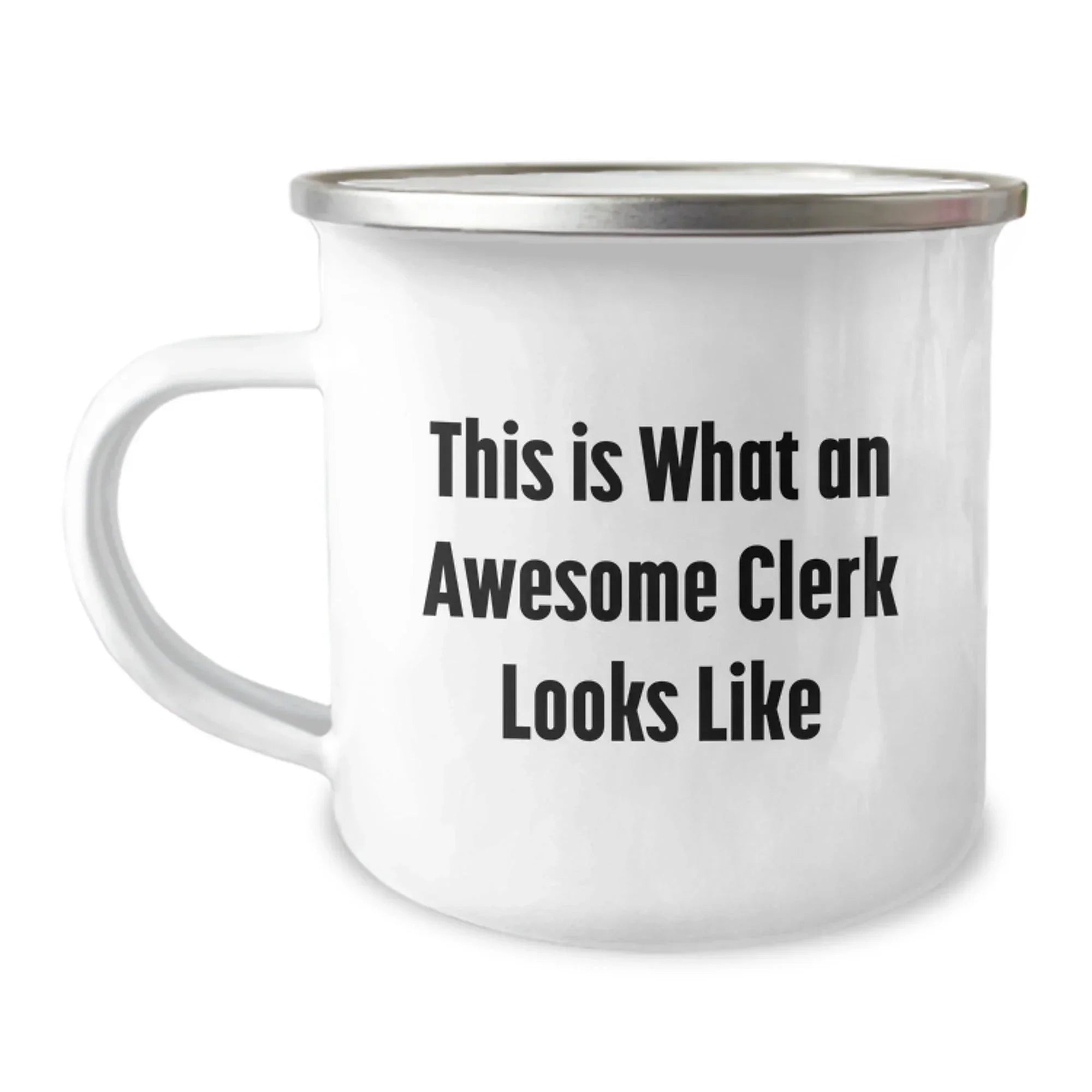 Funny Gifts for Clerk, Clerk Appreciation Camping Mug, This Is What An Awesome Clerk Looks Like Christmas Unique Gifts from Men to Clerk