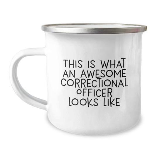 Funny Correctional Officer Gifts, Unique Christmas Unique Gifts for Correctional Officer Men from Friends and Family, This Is What An Awesome Correctional Officer Looks Like Camping Mug - Image 1