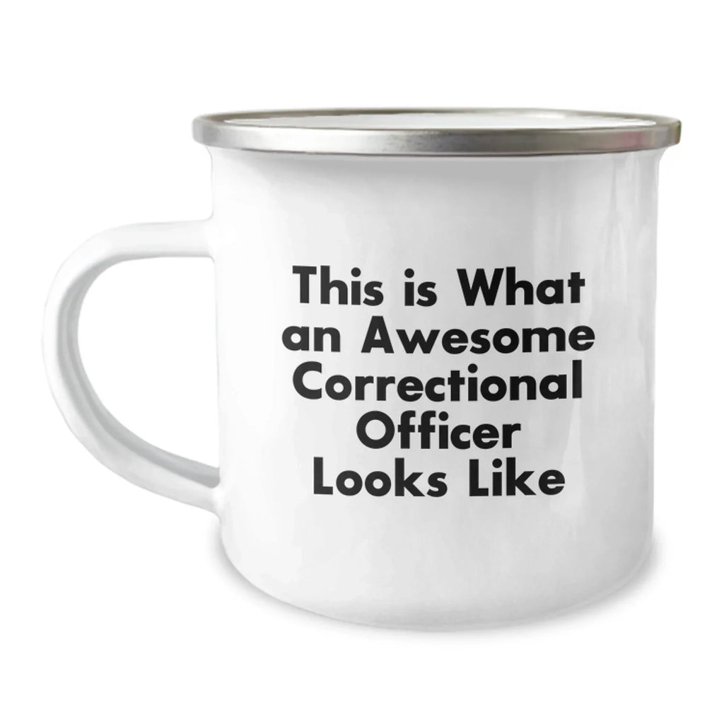 Inspiring Gifts for Correctional Officer Friends - 'This Is What An Awesome Correctional Officer Looks Like' Funny Camping Mug for Christmas