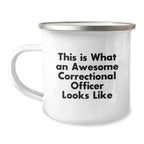 Inspiring Gifts for Correctional Officer Friends - 'This Is What An Awesome Correctional Officer Looks Like' Funny Camping Mug for Christmas