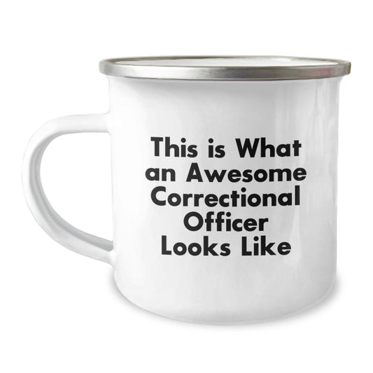 Inspiring Gifts for Correctional Officer Friends - 'This Is What An Awesome Correctional Officer Looks Like' Funny Camping Mug for Christmas - Image 1