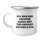 Novelty Camping Mug – Birthday Gift for Friends – All Men Are Equal But - Image 1