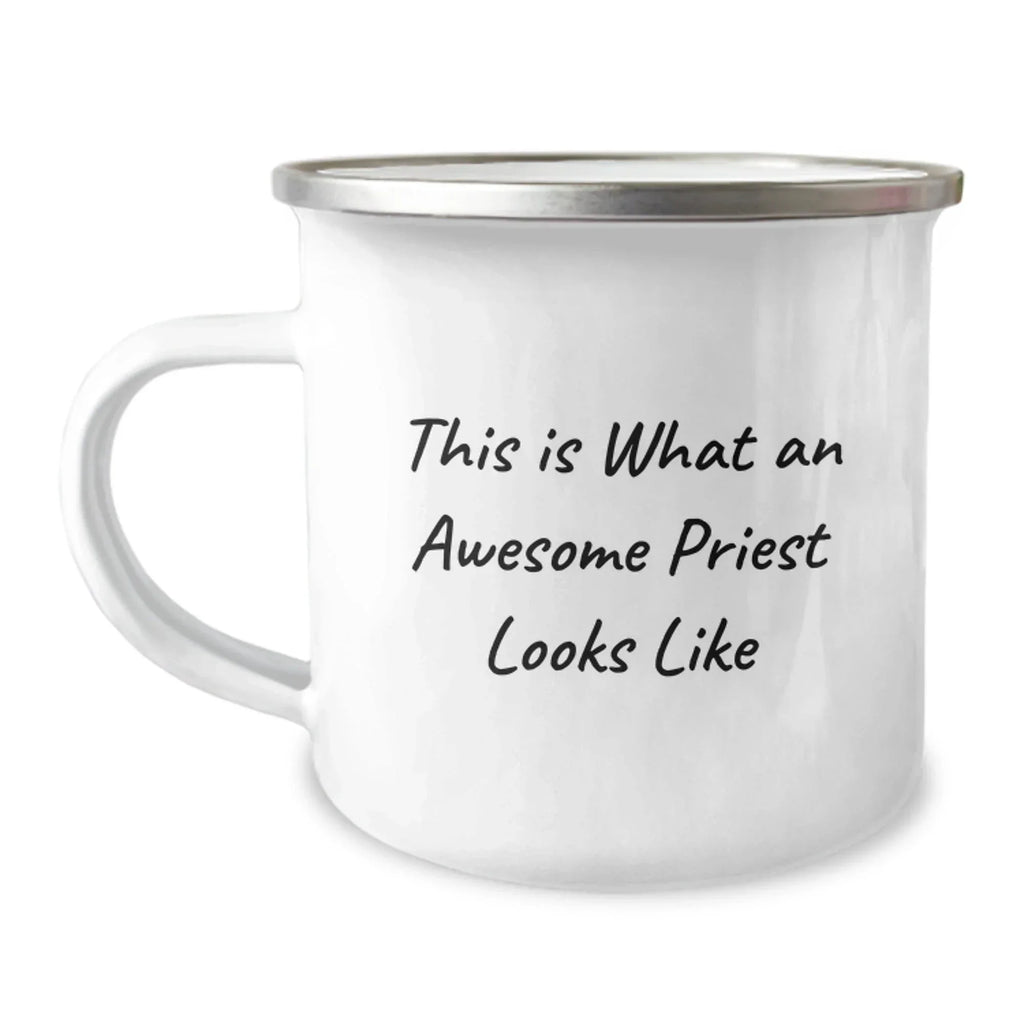 Cute Priest Gifts for Men, Funny Camping Mug This Is What An Awesome Priest Looks Like, Christmas Unique Presents