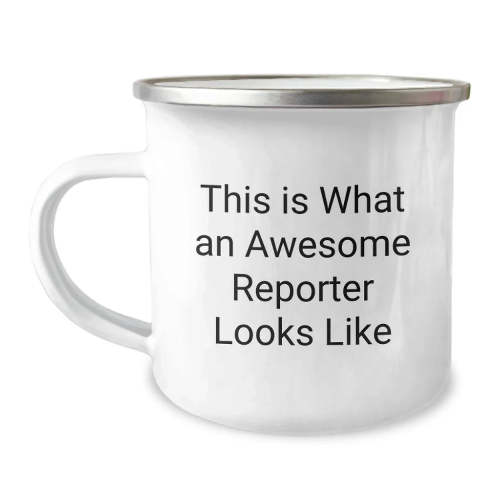 Funny Reporter Gifts for Men, Christmas Unique Gifts from Friends to Reporter, Camping Mug This 'Is What An Awesome Reporter Looks Like' Stainless Steel Mug