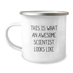 Funny Scientist Gifts for Men, Camping Mug with 'This Is What An Awesome Scientist Looks Like' Quote, Christmas Unique Gifts from Friends