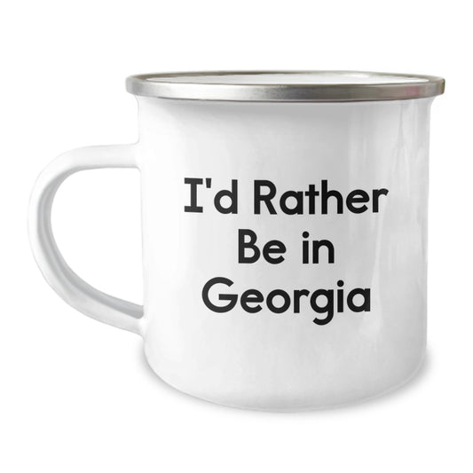Georgia Camping Mug, Funny Quote I'd Rather Be In Georgia, Gifts from Friends and Family for Graduation - Image 1
