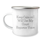 Funny Court Reporter Gifts from Men to Husband Dad - Court Reporter Voice Camping Mug, Unique Father's Day Unique Gifts for Court Reporters - Image 1