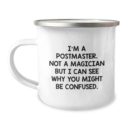 Postmaster Camping Mug Funny Gift Unique Christmas Memorable Presents for Friends and Family from Husband Wife Daughter Son - Image 1