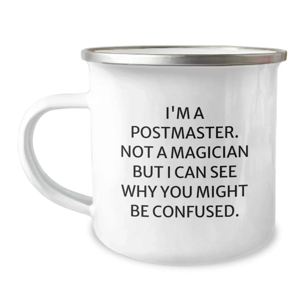 Funny Postmaster Gifts, Camping Mugs for Men, Women, or Friends, Unique Christmas Unique Gifts from Postmaster to Family