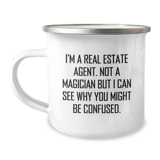 Funny Humor Real Estate Agent Gifts from Friends and Family for Real Estate Professionals Christmas Unique Presents for Real Estate Agents Camping Mug - Image 1