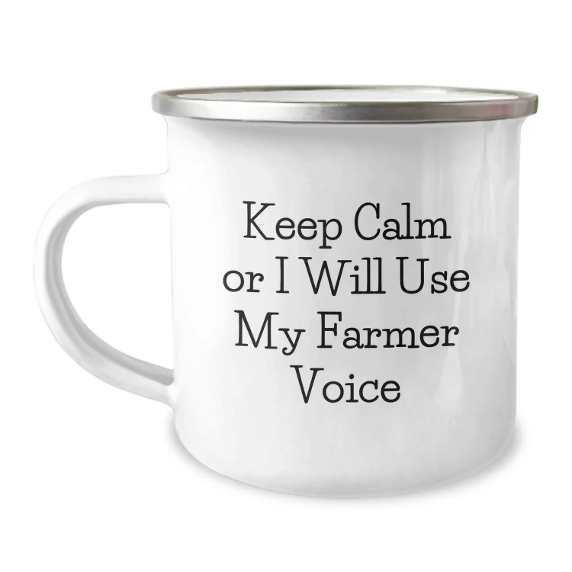 Funny Farmer Gifts for Mom - Keep Calm Or I Will Use My Farmer Voice Camping Mug - Unique Gifts from Family to Farmer Women - Image 1
