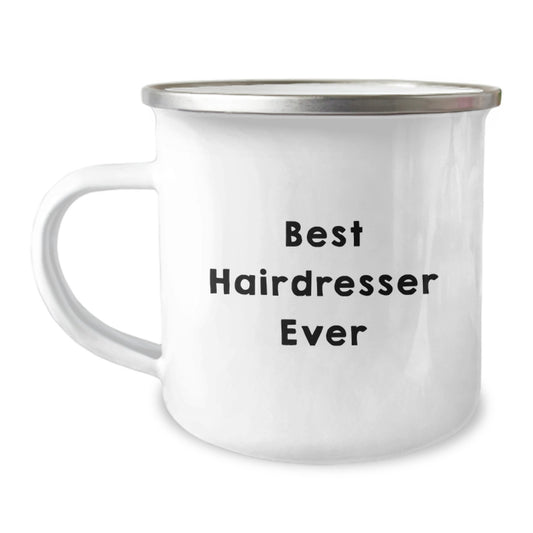 Funny Hairdresser Gifts from Friends for Best Hairdresser Ever Graduation Unique Gifts, Camping Mug for Hairdresser - Image 1