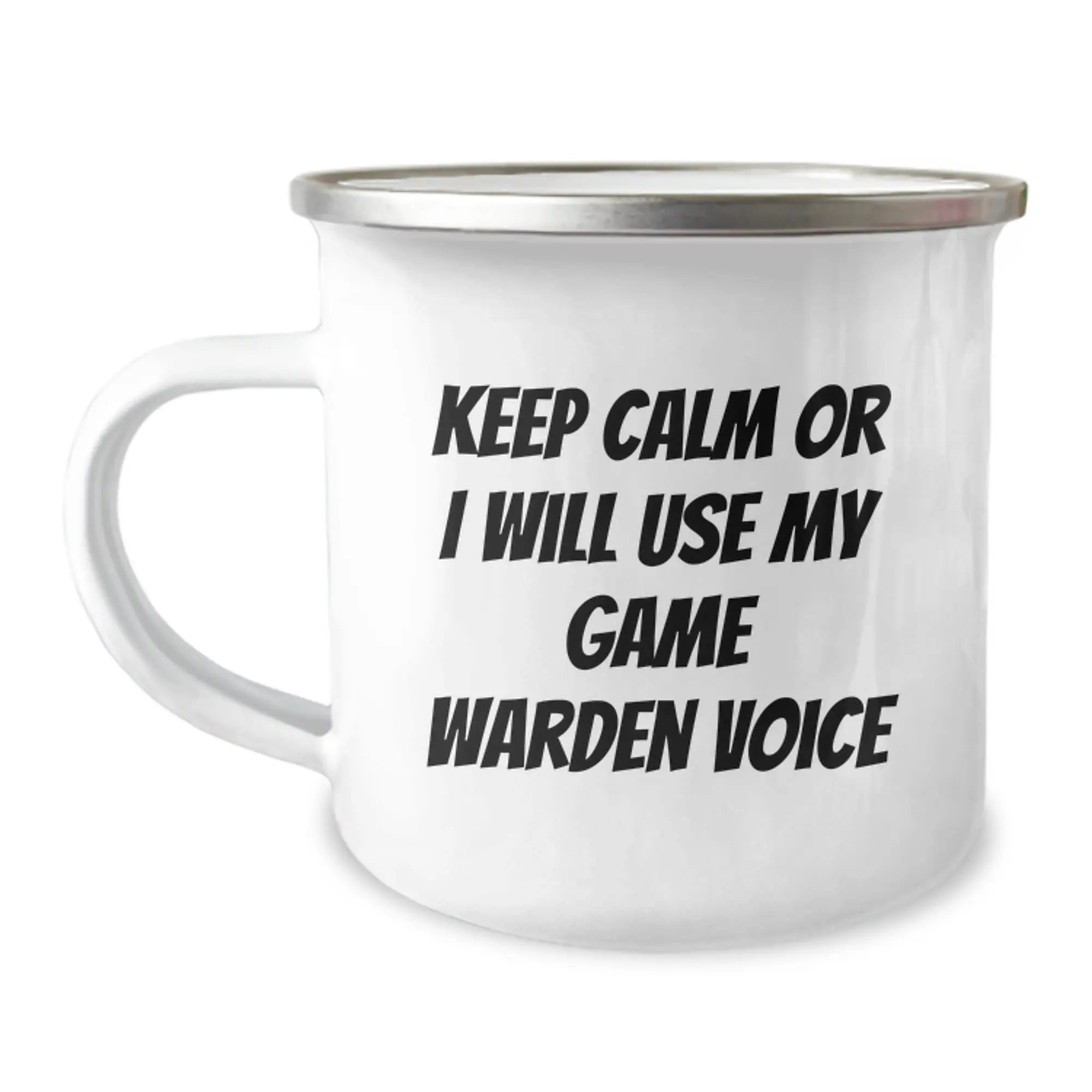 Funny Game Warden Gifts from Men, Keep Calm and Let the Game Warden Voice Do the Talking - Camping Mug for Game Wardens on Mother's Day - Image 1