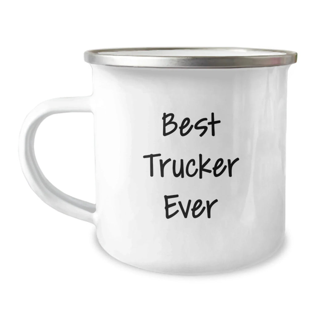 Funny Trucker Gifts from Family for Best Trucker Ever, Christmas Unique Trucker Mugs, Camping Trucker Mug