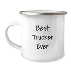 Funny Trucker Gifts from Family for Best Trucker Ever, Christmas Unique Trucker Mugs, Camping Trucker Mug
