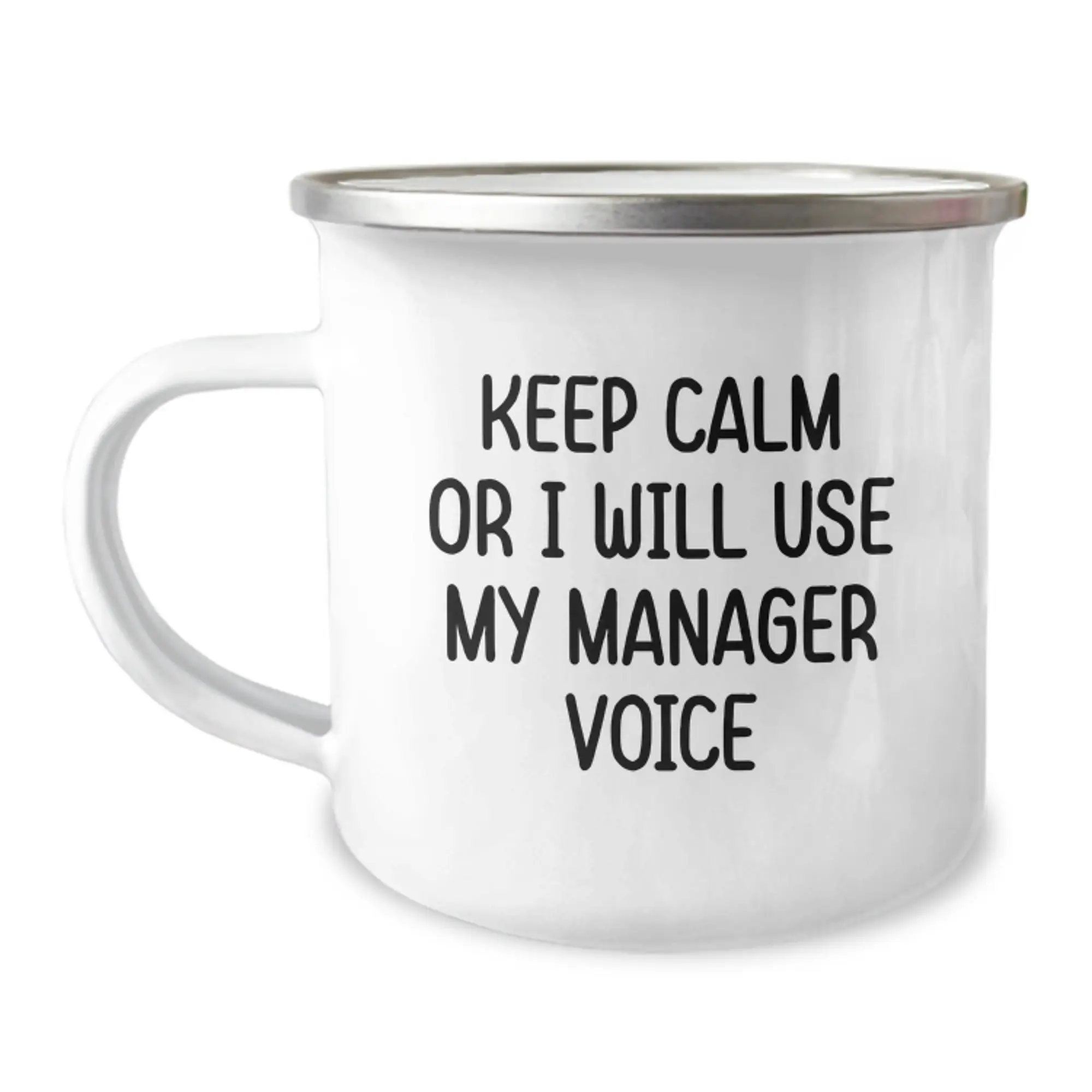Funny Manager Gifts from Friends for Graduation Unique Mugs Keep Calm Or I Will Use My Manager Voice - Image 1