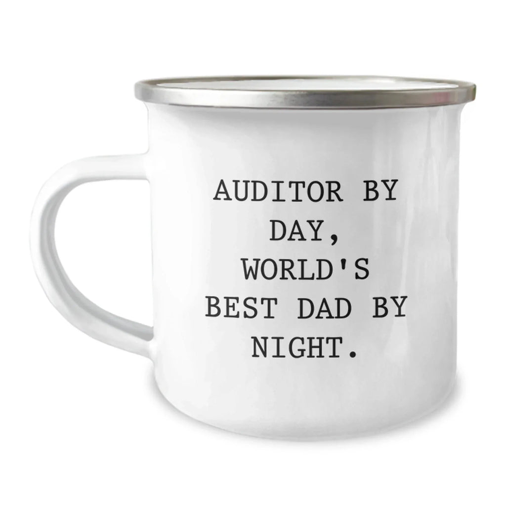 Auditor Gifts - Funny Camping Mug, Gifts from Dad to Auditor, World's Best Dad By Night, Graduation Unique Gifts for Auditor