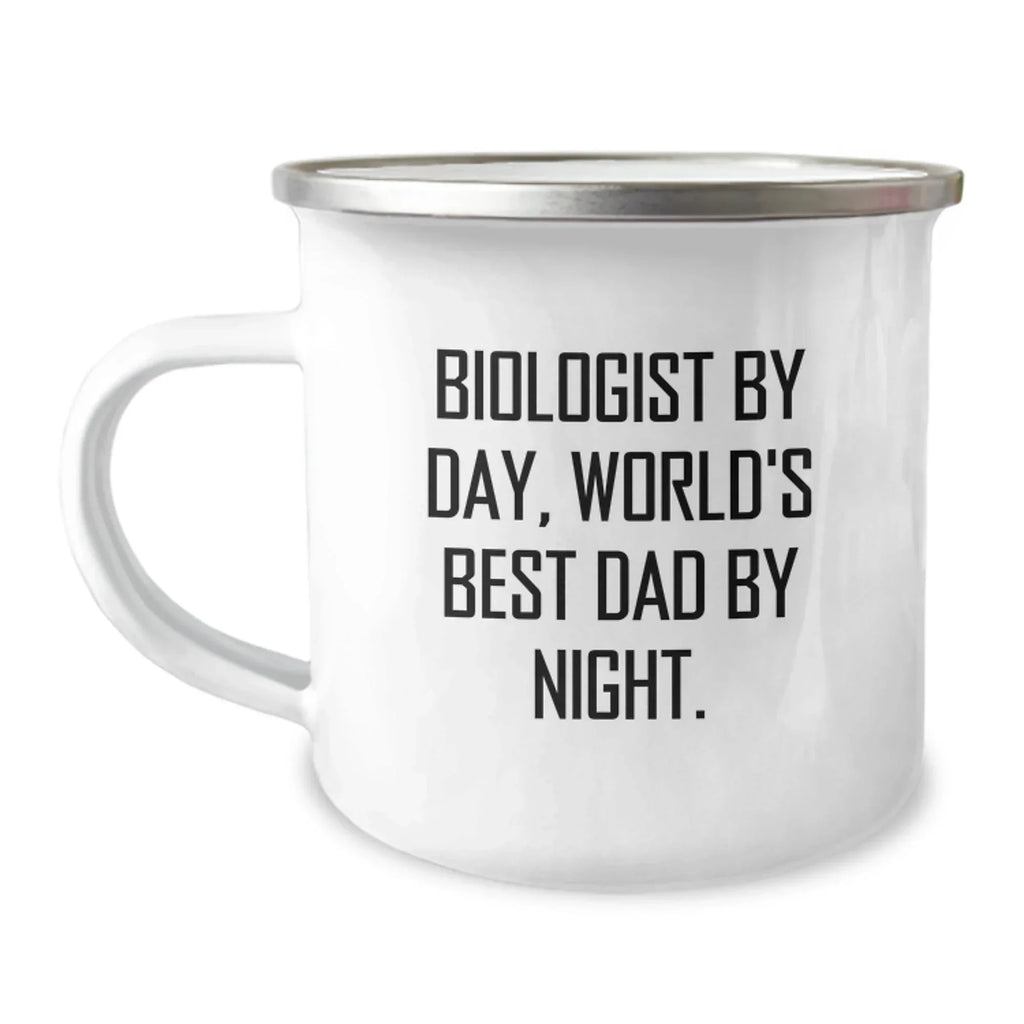 Funny Biologist Gifts, World's Best Dad by Night, Camping Mug for Men Graduation, Gifts from Dad, Perfect for Biologist