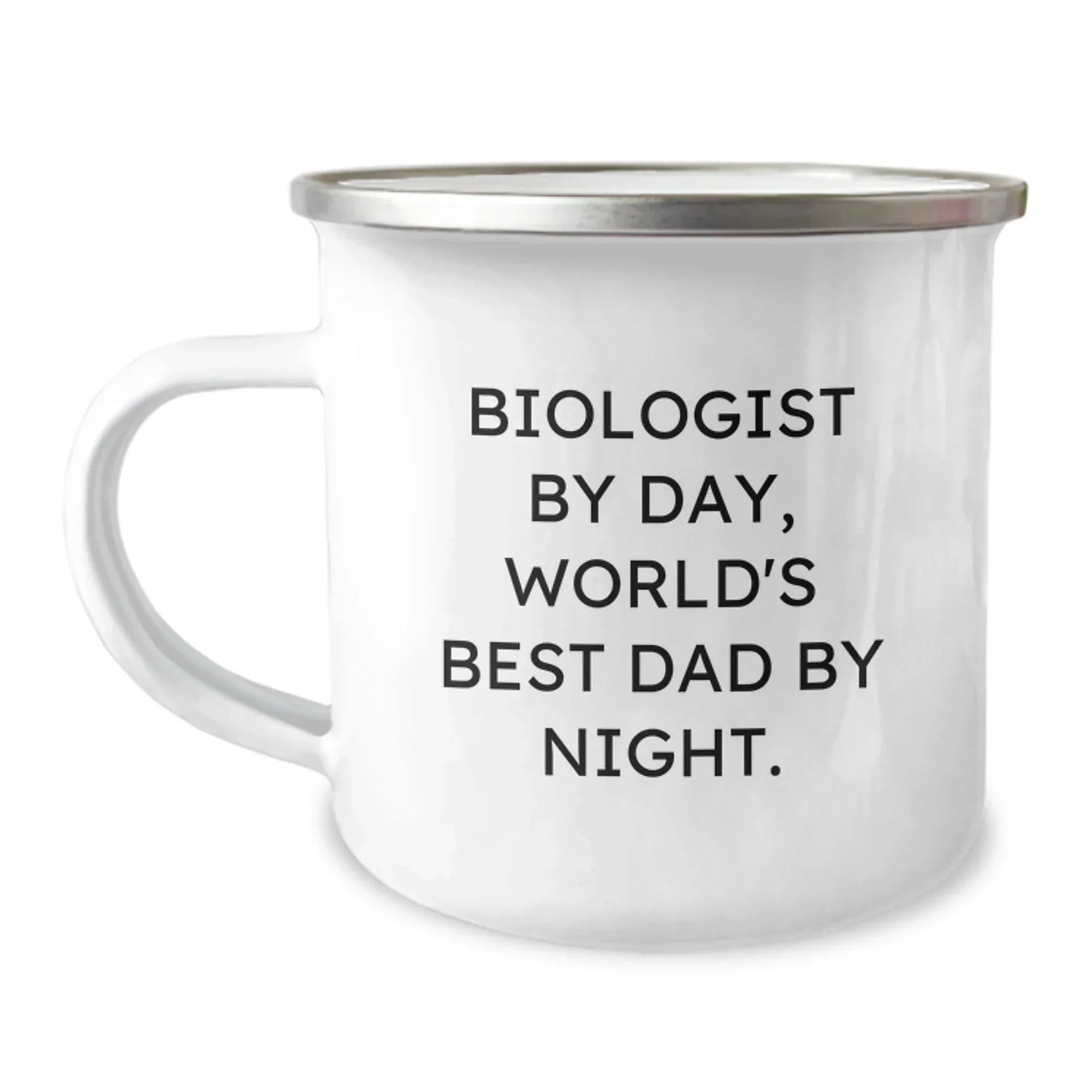 Funny Biologist Gifts for Men, World's Best Dad Camping Mug for Graduation, 'Biologist By Day, World's Best Dad By Night.' Quote, 12 oz Stainless Steel Mug