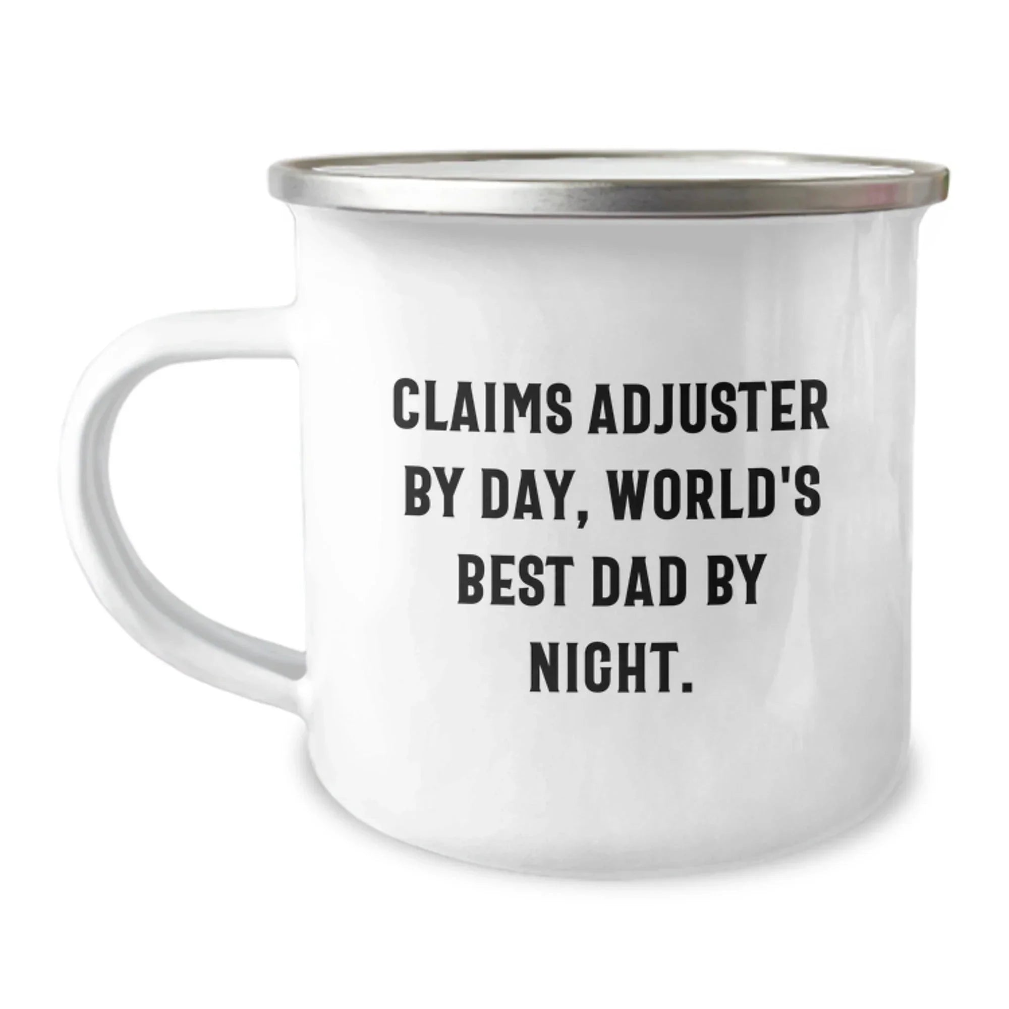 Claims Adjuster Mug, Funny Gifts for Graduation, 'Claims Adjuster By Day, World's Best Dad By Night.' Coffee Mug, Gifts from Family, for Claims Adjuster, Unique Camping Mugs