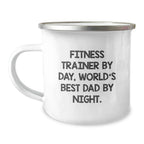 Funny Fitness Trainer Gifts for Men, Unique Camping Mug for Father, Christmas Unique Gifts from Dad