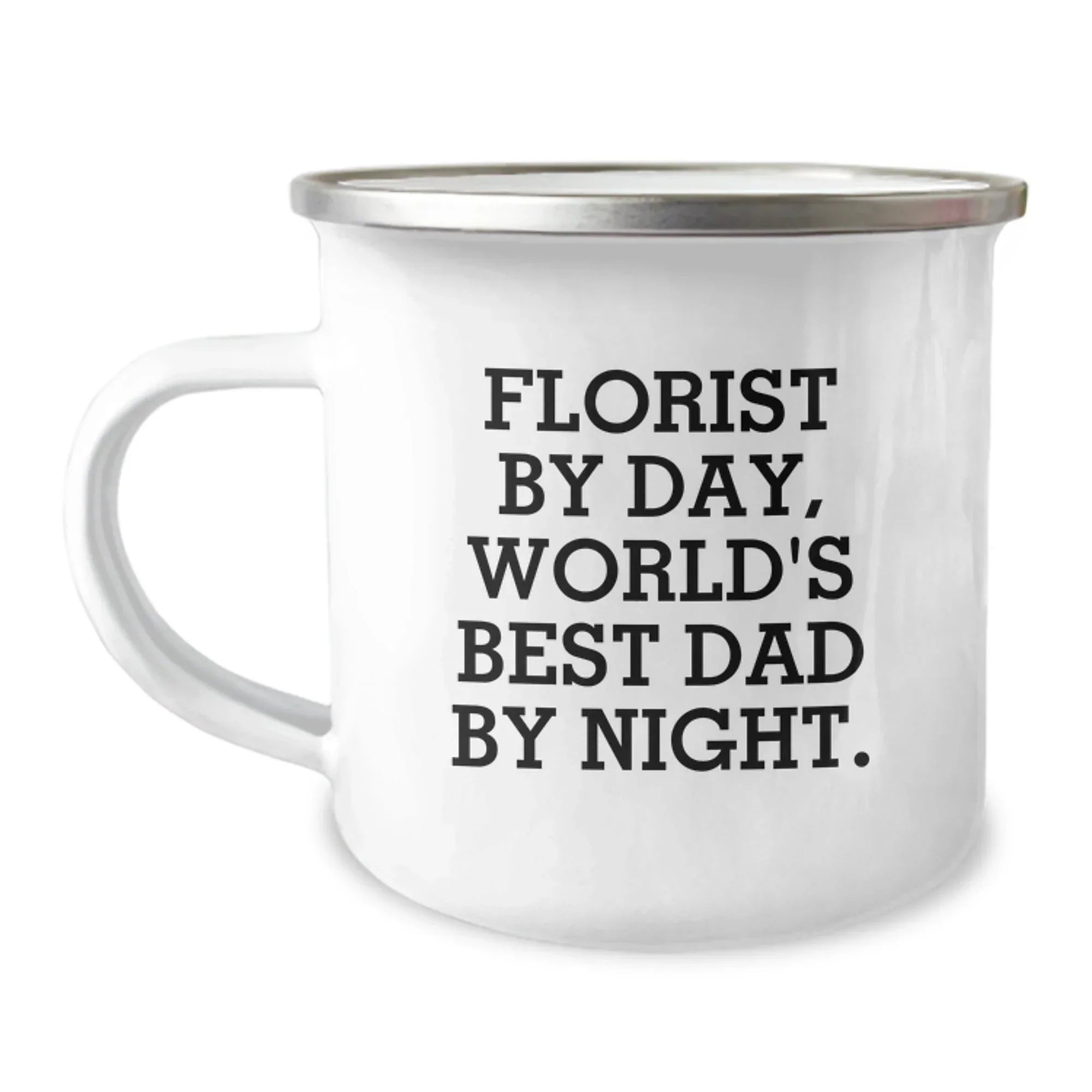 Funny Florist Gifts from Dad - World's Best Dad By Night Camping Mug, Unique Christmas Unique Gifts for Florist Men