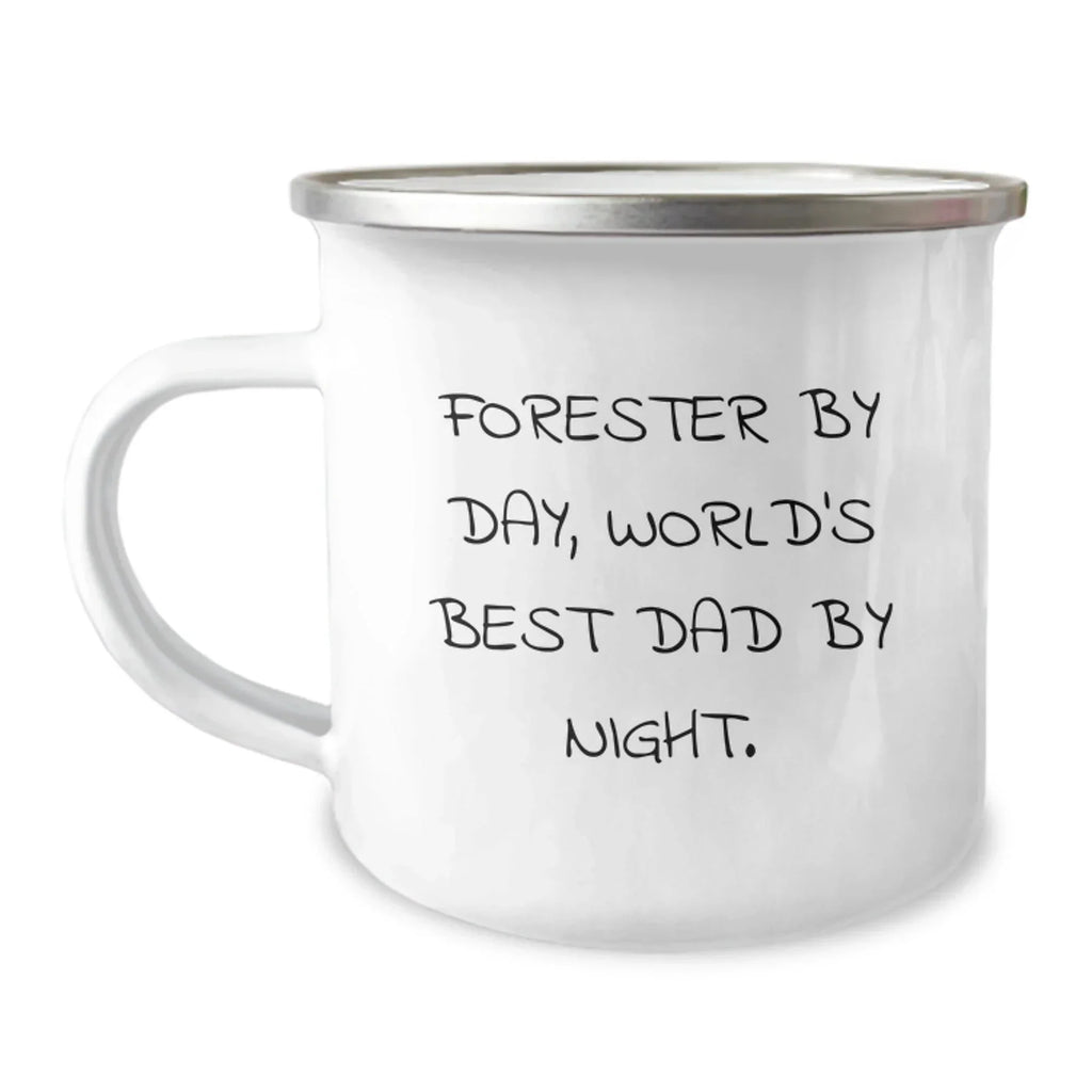 Funny Forester Gifts for Camping Lovers, Forester By Day, World's Best Dad By Night. Christmas Unique Gifts from Family to Forester