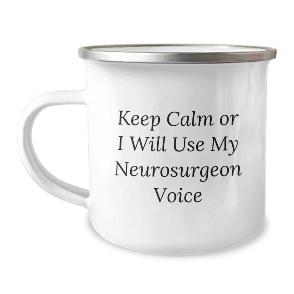 Quirky Neurosurgeon Camping Mug for Friends Birthday Gift - Image 1