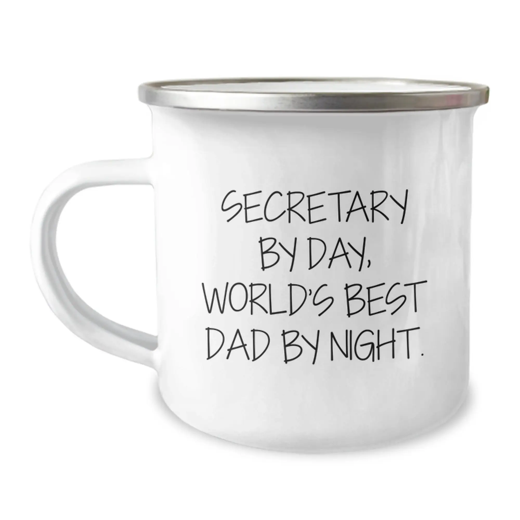Funny Secretary Gifts from Dad, World's Best Secretary By Day, Unique Birthday Mug for Secretary, Camping Mug for Secretary - Image 1