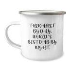 Gifts from Men, Therapist Gifts for Christmas Unique - 'Therapist By Day, World's Best Dad By Night', Funny Camping Mug, 12 oz Stainless Steel