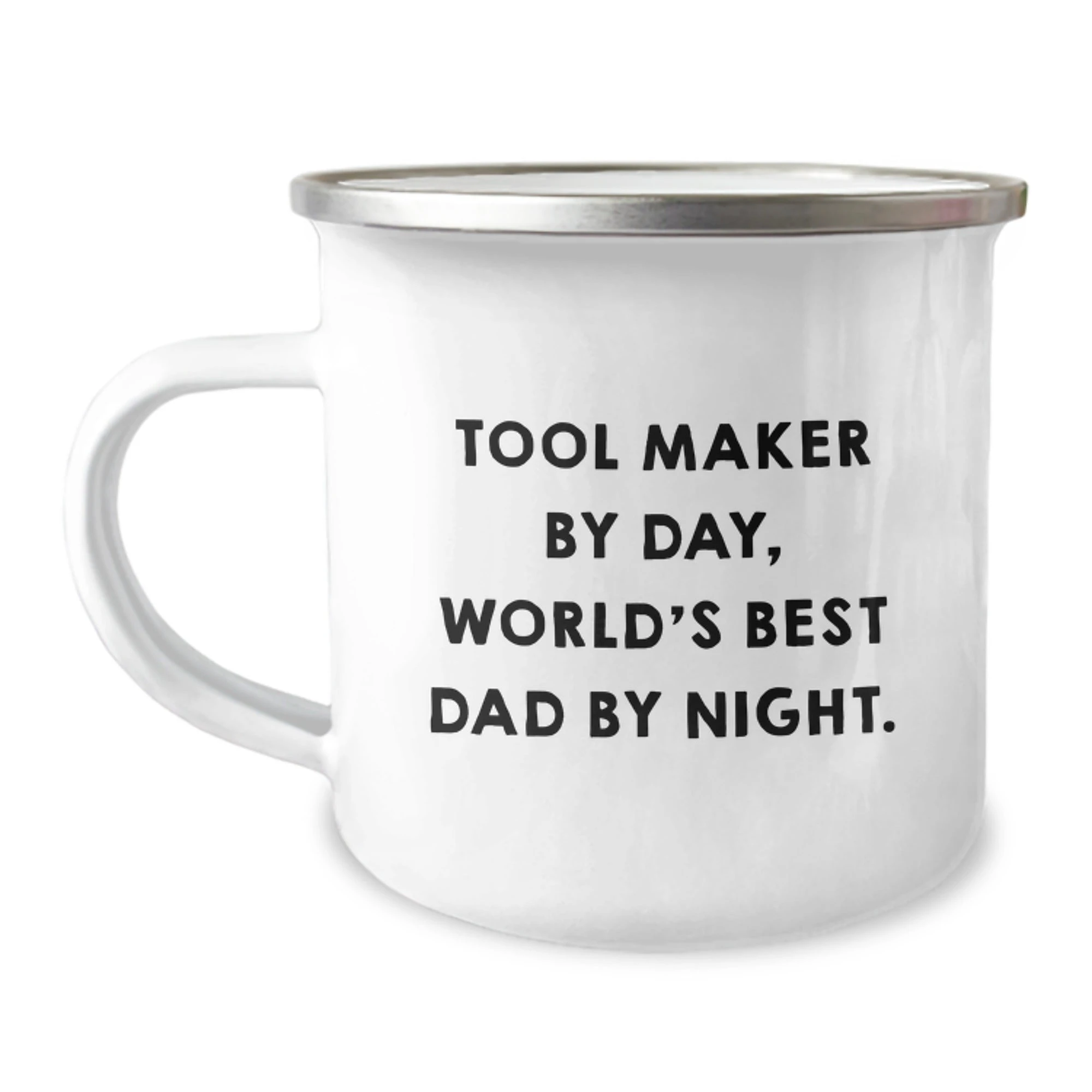 Unique Tool Maker Gifts from Dad - 'Tool Maker By Day, World's Best Dad By Night.' Camping Mug, Valentine's Unique Gifts for Tool Maker Men, Stainless Steel with Enamel Finish