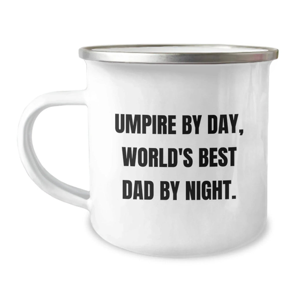 Funny Umpire Gifts for Men, World's Best Dad Camping Mug, Unique Christmas Memorable Presents from Dad to Umpire