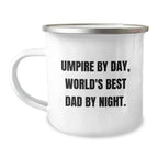 Funny Umpire Gifts for Men, World's Best Dad Camping Mug, Unique Christmas Memorable Presents from Dad to Umpire