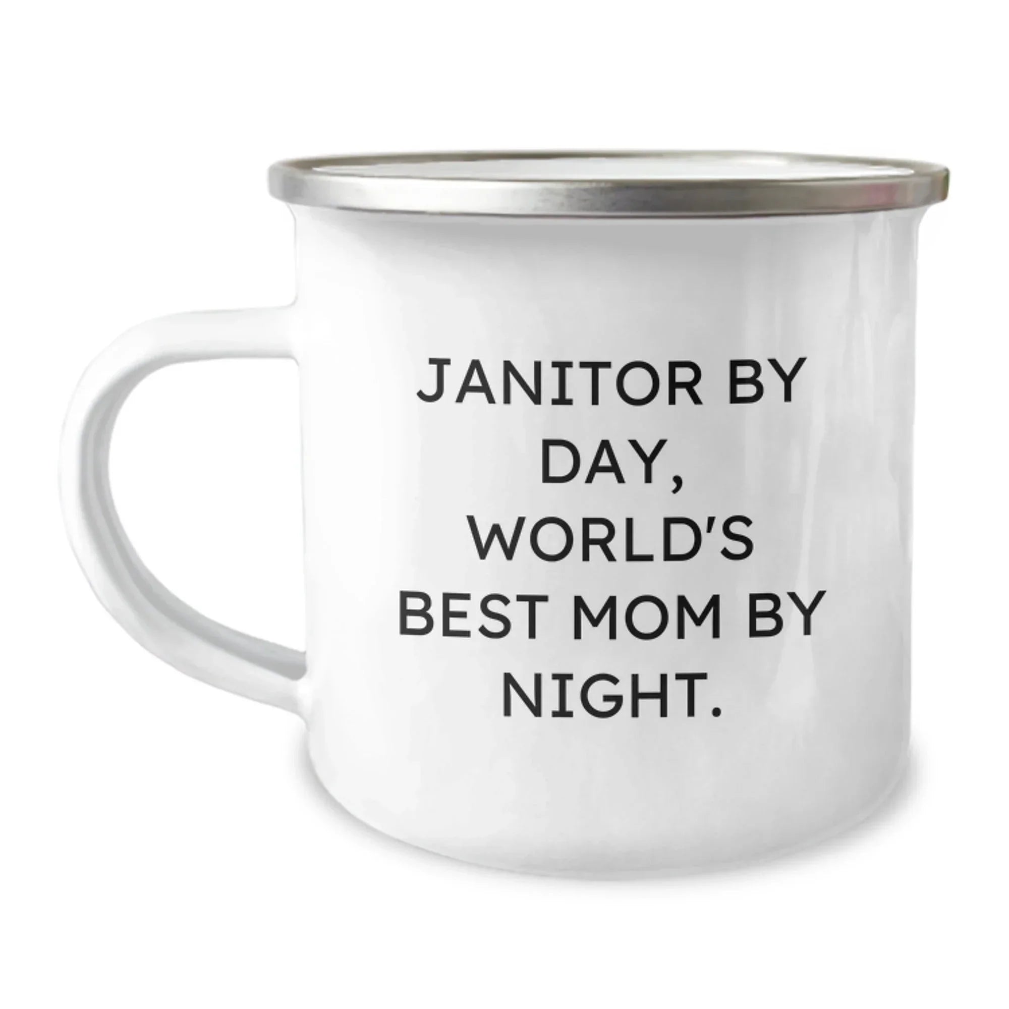Funny Humorous Janitor Gifts, Unique Camping Mugs, World's Best Mom by Night Gifts from Friends, Family, or Coworkers, Perfect for Janitor Janice, Women, or Female Janitors Christmas Unique Gifts