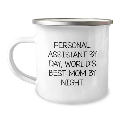 Personal Assistants Rock, Mom's Love Shines Bright - Funny Camping Mug Gifts from Friends to Personal Assistants - Image 1