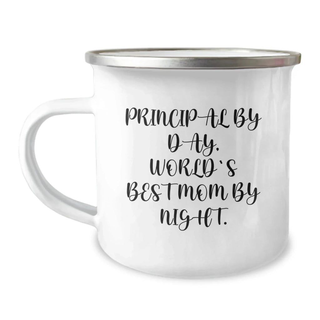 Principal By Day, World's Best Mom By Night. Funny Camping Mug for Graduation Gifts from Family to Principal