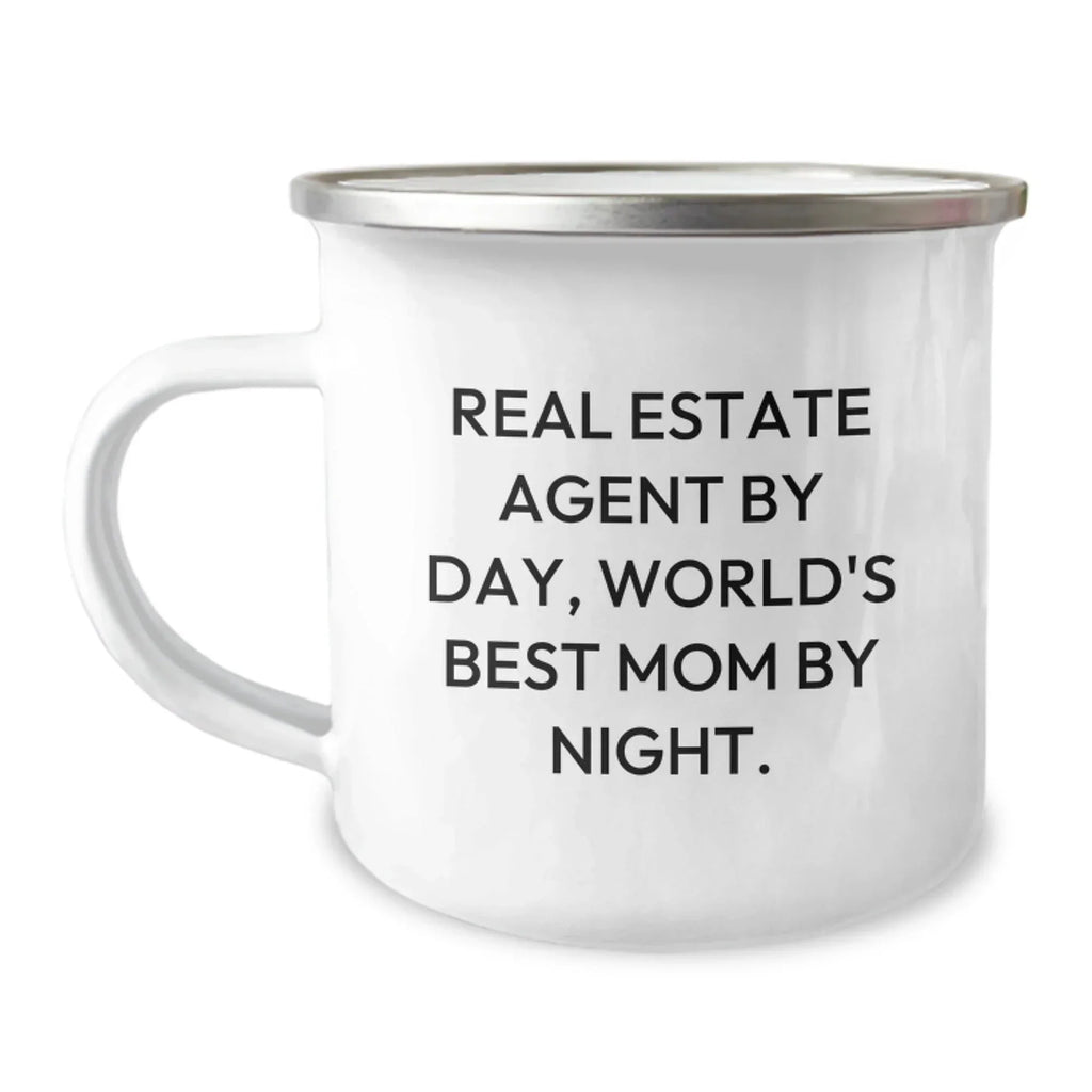 Real Estate Agent Funny Gifts from Mom for Real Estate Agent By Day, World's Best Mom By Night. Birthday Unique Gifts for Real Estate Agent