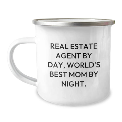Real Estate Agent Funny Gifts from Mom for Real Estate Agent By Day, World's Best Mom By Night. Birthday Unique Gifts for Real Estate Agent - Image 1