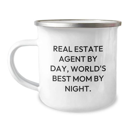 Real Estate Agent Funny Gifts from Mom for Real Estate Agent By Day, World's Best Mom By Night. Birthday Unique Gifts for Real Estate Agent - Image 1