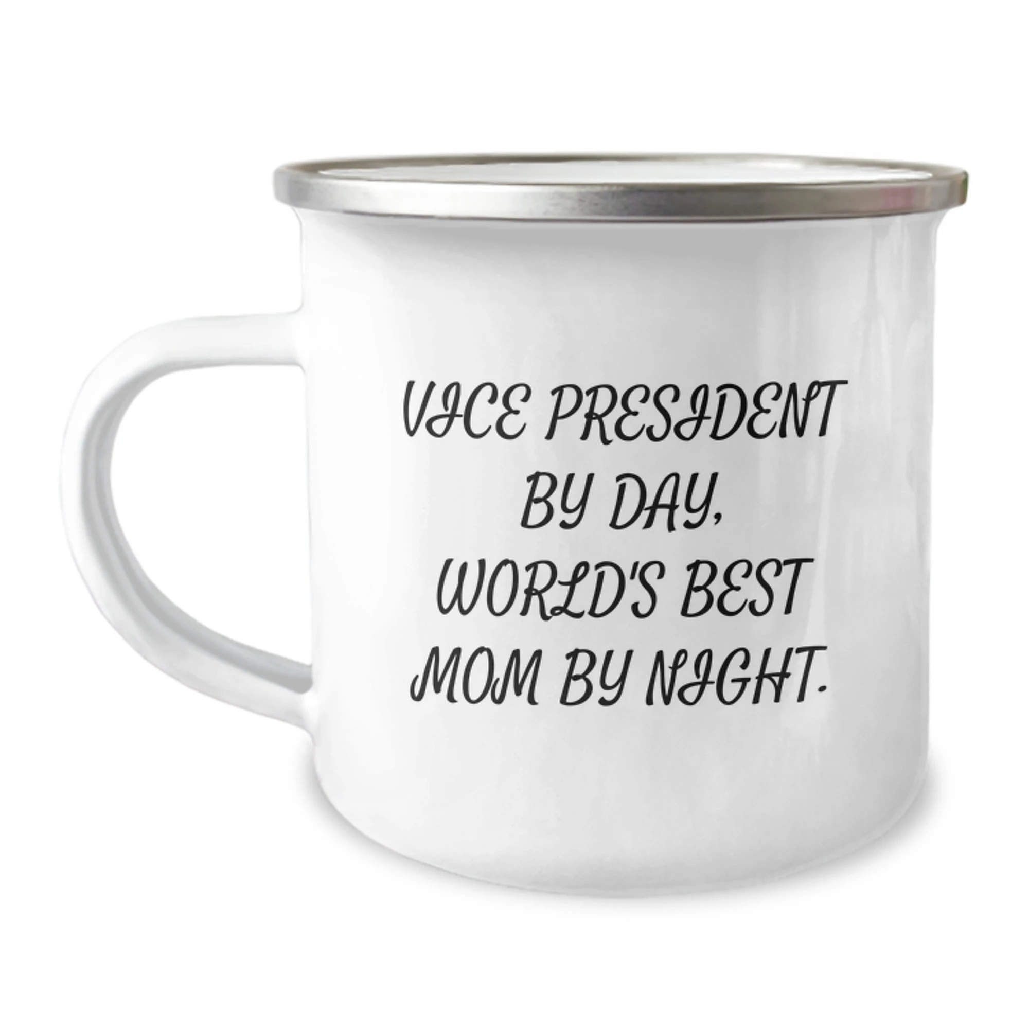 Funny Vice President Gifts from Family - Vice President By Day, World's Best Mom By Night. Mugs for Vice President - 12 oz Camping Mugs for Christmas Unique Gifts