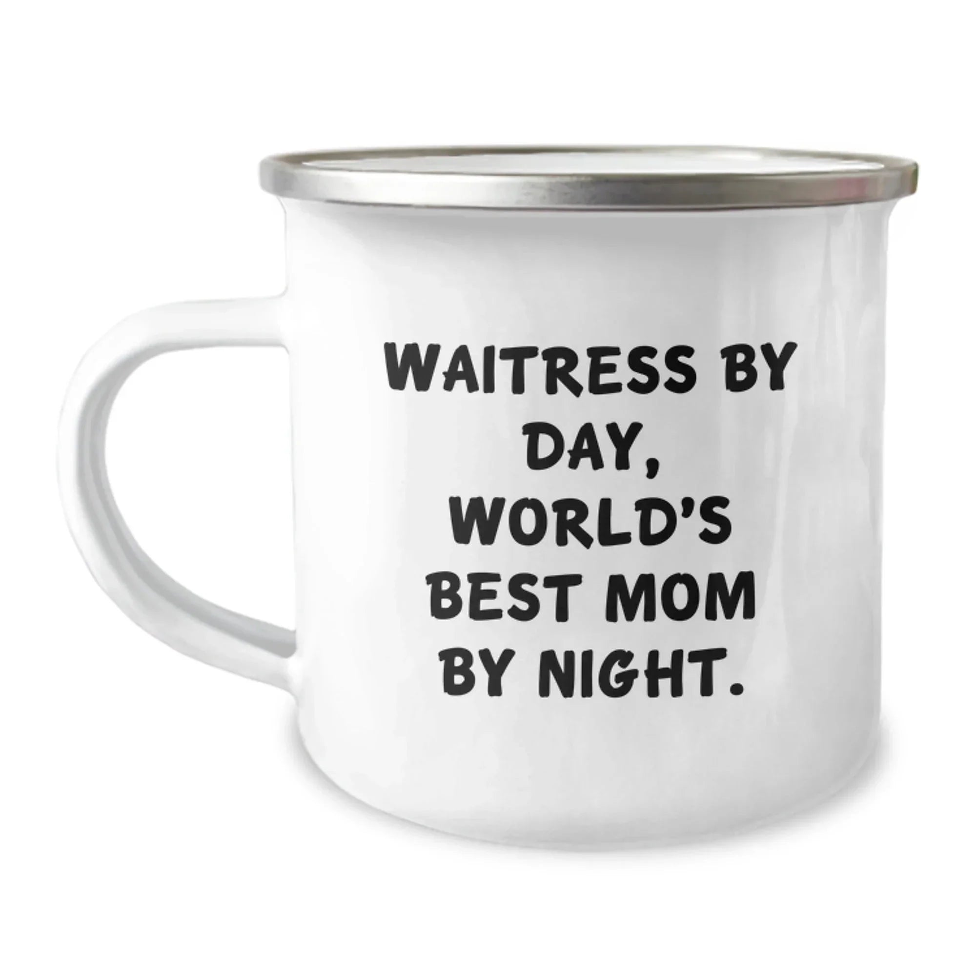 Waitress Gifts from Men to Women, Christmas Unique Presents for Camping Mugs Quote Waitress By Day, World's Best Mom By Night.