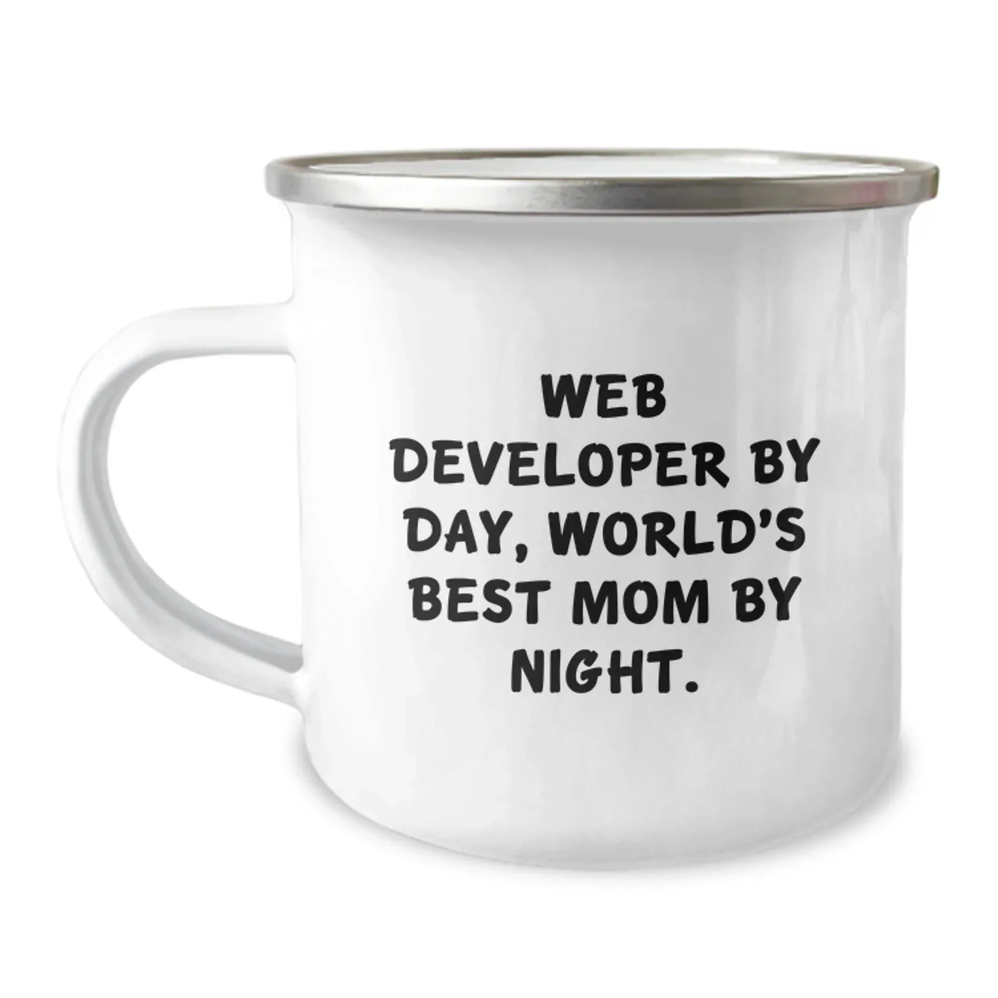 Funny Web Developer Gifts from Mom, Web Developer Unique Camping Mug, World's Best Mom Quote Christmas Unique Gifts for Men Women Friends Coworkers Family.