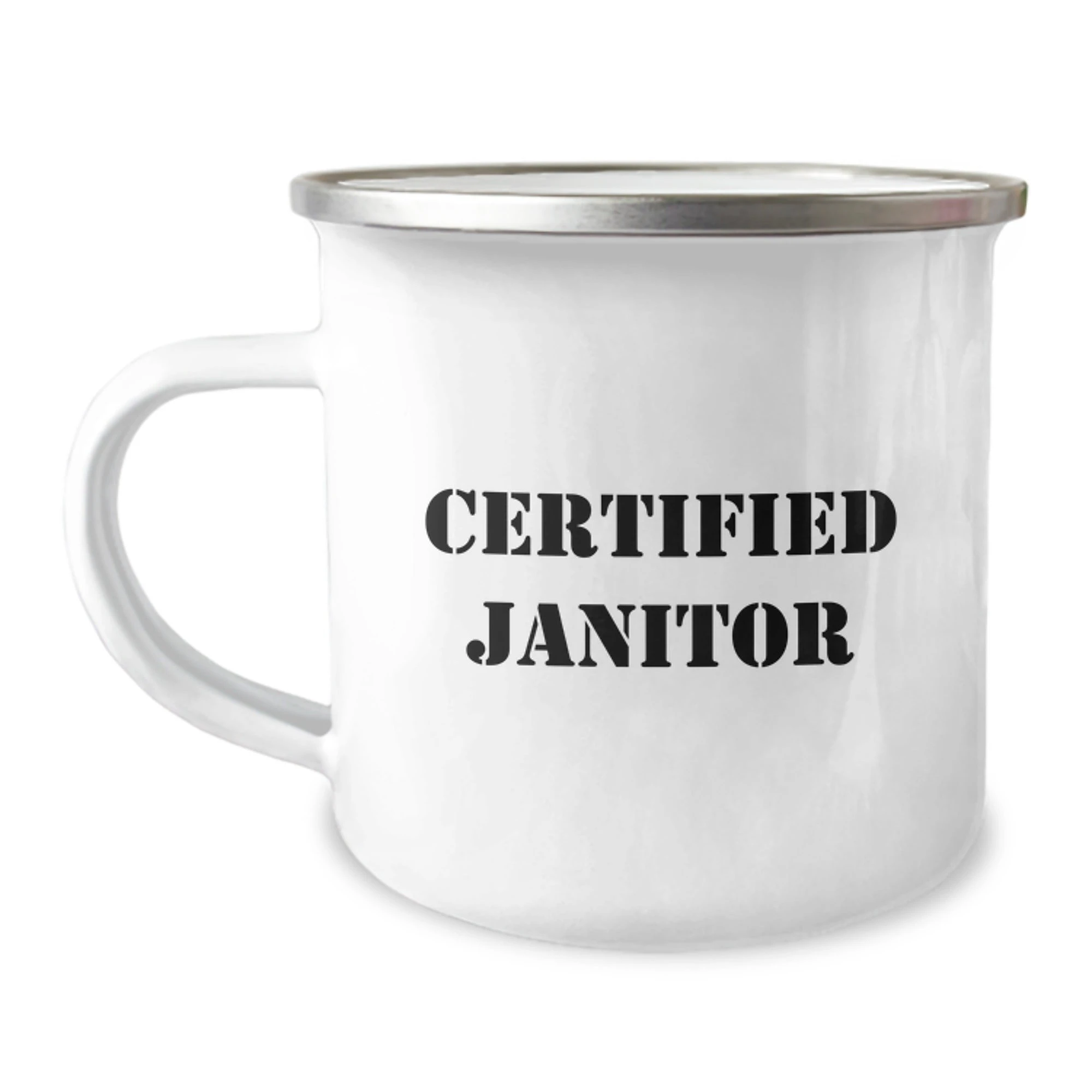 Funny Janitor Mugs Gifts from Family - Certified Janitor Valentine's Camping Mug
