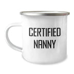 Nanny Gifts for Christmas Camping Mug - Funny Quote - 'You're the Cream in My Coffee' - Gifts from Family to Nanny