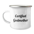 Gifts from Family to Godmother, Valentine's Fun Gifts, Funny 'World's Okayest Godmother' Camping Mug