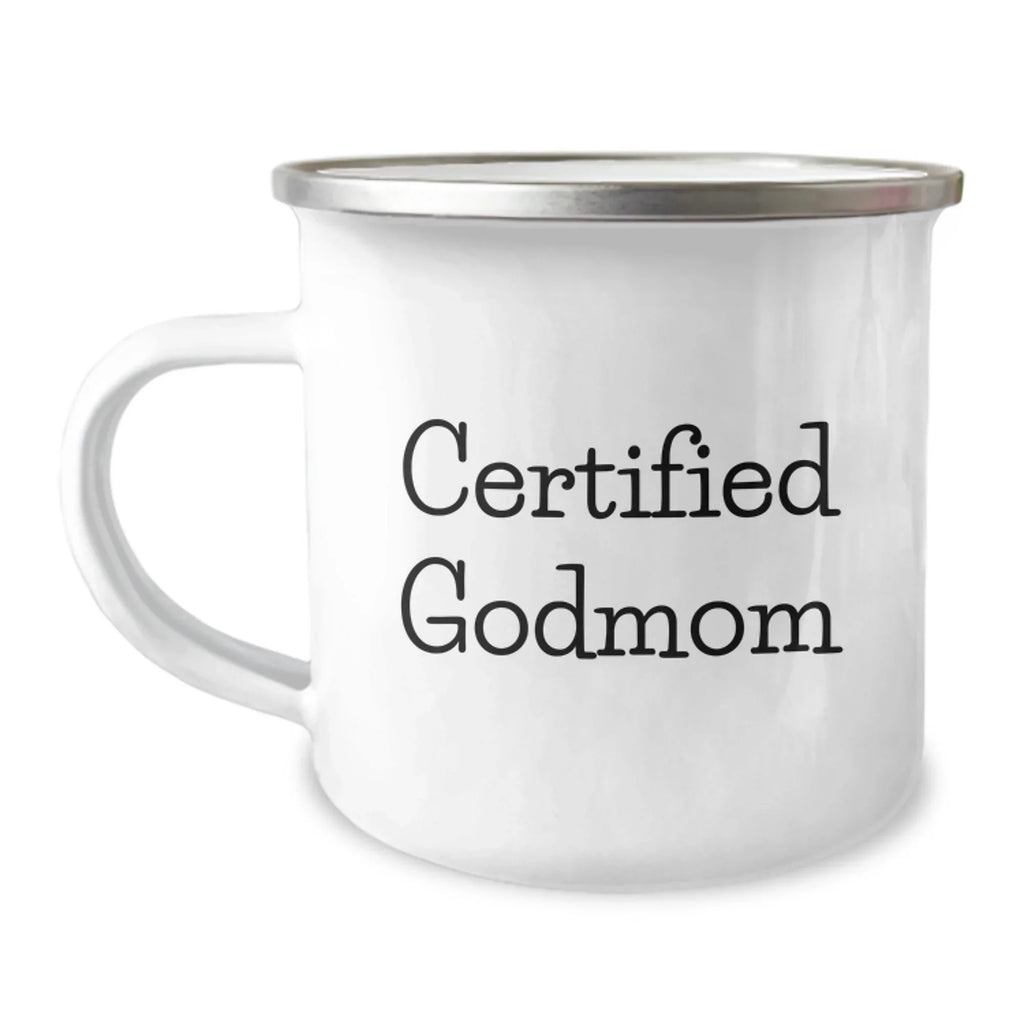 Funny Gifts from Men to their Awesome Godmom, Get 'em a 'Certified Godmom' Camping Mug for Christmas Unique Gifts